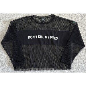 Riot Queen Mesh‎ Top Gothic Crop Kawaii Japan Don’t Kill My Vibes Oversized